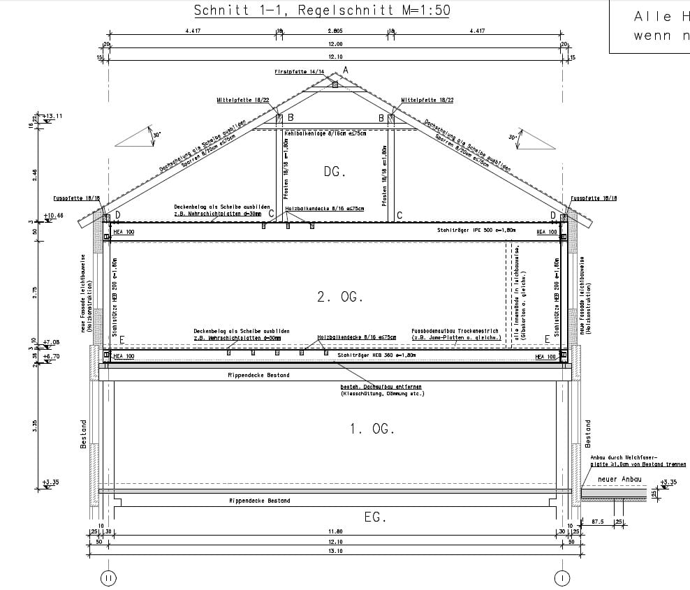 Aufstockung auf Bestand Memmingen – Stahlbau